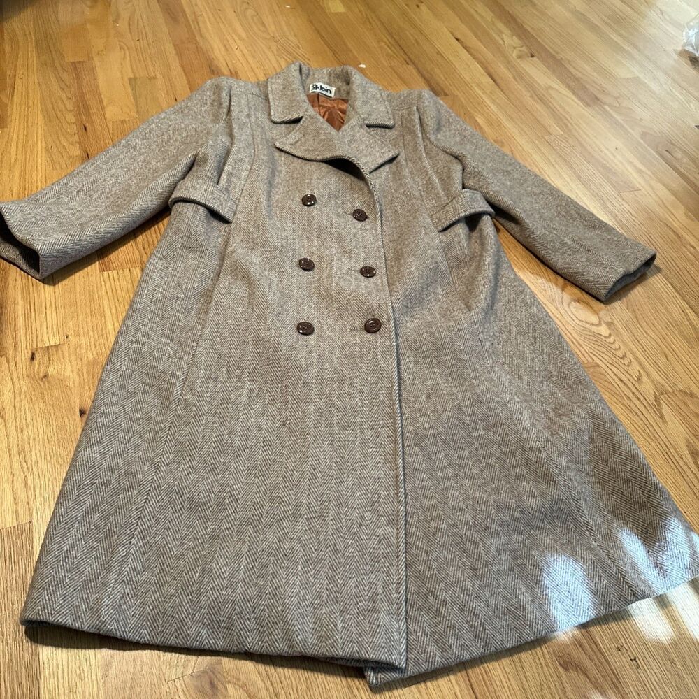 VTG JACK KLEIN Womens M/L Wool Coat Long Length Made in USA Label Winter Coat